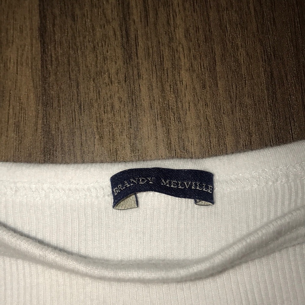 brandy melville white ruffle top - Picture 2 of 3